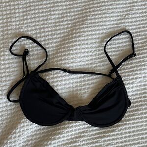 Frankie’s Bikinis Black Strappy Underwire Bikini Top